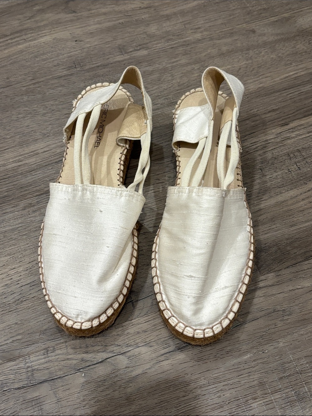 Eric Michael Ivory Slingback Espadrille Flats